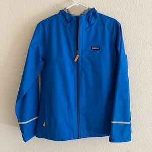 Kids Bright Blue Patagonia Rain Jacket Size XXL (16-18)